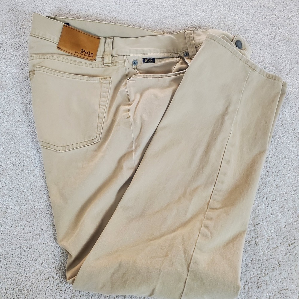 Polo Ralph Lauren Men's Jeans Size 33X30 Actually Measures 34X28 Tan - Picture 15 of 15